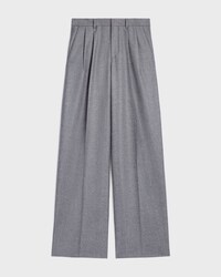 pleated trousers IN CASHMERE FLANNEL - GRIS MELANGE -  - 1 | CELINE