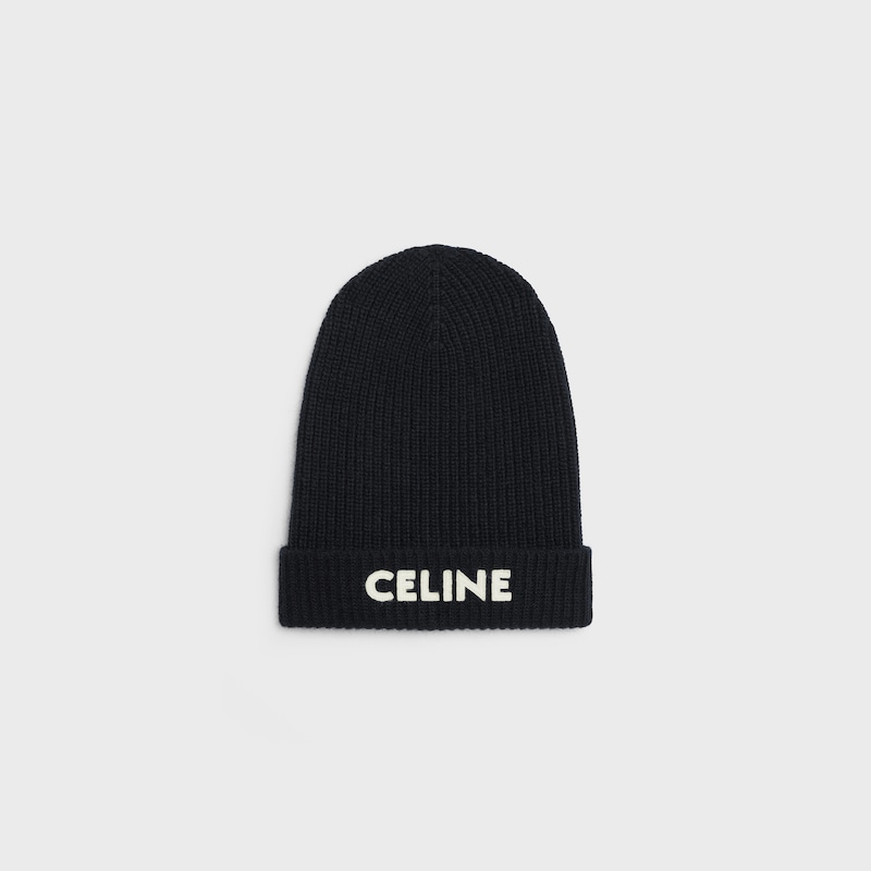 羅紋羊毛冷帽 - 黑色 -  - 1 | CELINE