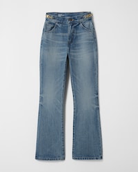 DYLAN FLARED JEANS WITH SIGNATURE IN cotton denim - UNION WASH -  - 1 | CELINE