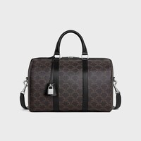 LARGE BOSTON IN Triomphe Canvas AND calfskin - BLACK - TRIOMPHE CANVAS - 1 | CELINE