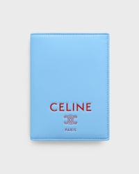 PASSPORT COVER TAKEAWAY IN SMOOTH LAMBSKIN - SKY BLUE / RED - TECH ACCESSORIES - 1 | CELINE