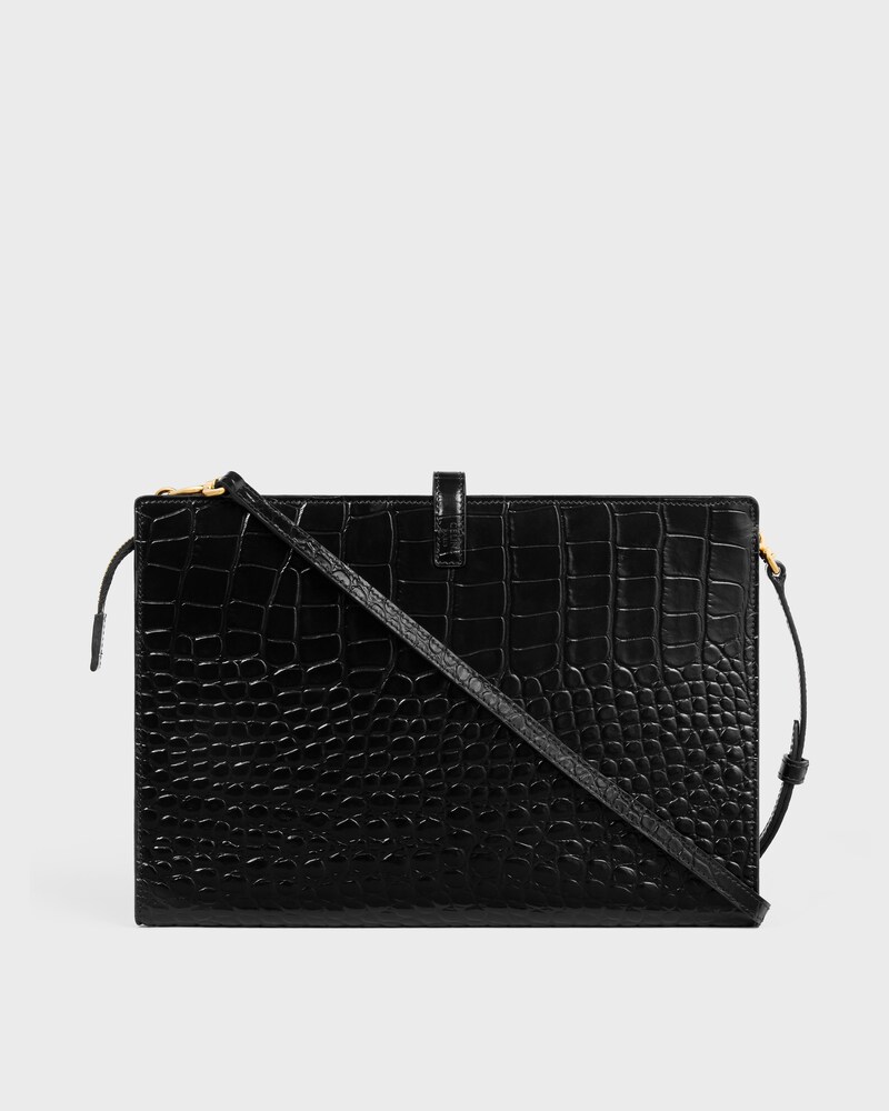 SAC notebook moyen modèle EN VEAU embossé façon crocodile - Noir - AUTRES LIGNES - 1 | CELINE