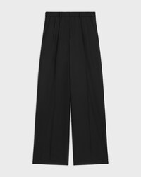 pleated trousers IN LIGHT WOOL GABARDINE - ULTRA BLACK -  - 1 | CELINE