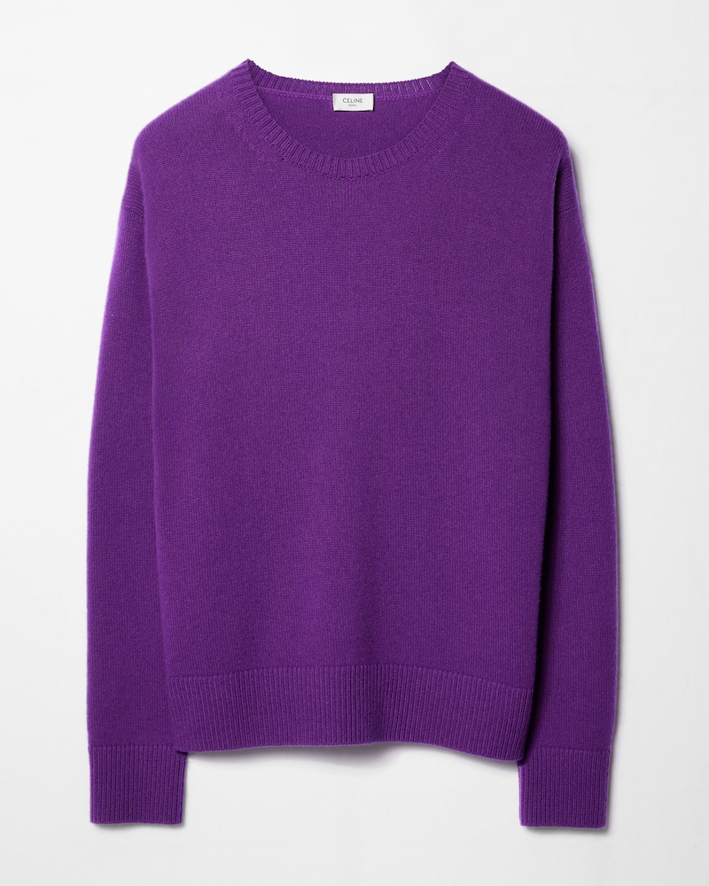 CLASSIC ELBOW-PATCH CREWNECK - ULTRAVIOLET -  - 1 | CELINE