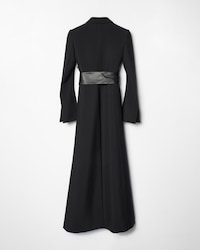 LONG SLIM DB COAT IN WOOL - BLACK -  - 2 | CELINE