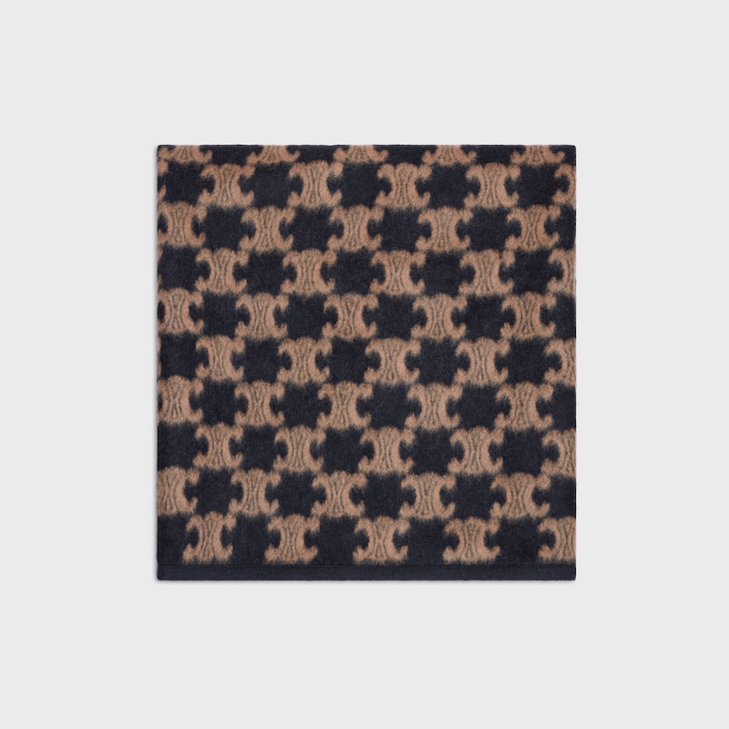 BLANKET AND BLANKET HOLDER IN CALFSKIN - BLACK / TAN - CELINE MAISON - 1 | CELINE