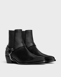 CELINE CAMARGUE BOTTINE CHELSEA BIKER EN CUIR DE VEAU - TANNAGE VÉGÉTAL - Noir -  - 2 | CELINE