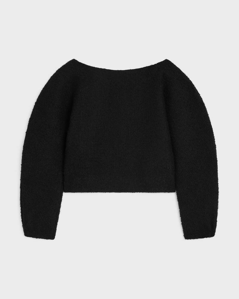 boatneck top IN cashmere and wool natté - BLACK -  - 1 | CELINE
