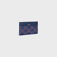 TARJETERO DE LONA TRIOMPHE Y PIEL DE BECERRO - AZUL MARINO INTENSO - TARJETEROS - 2 | CELINE