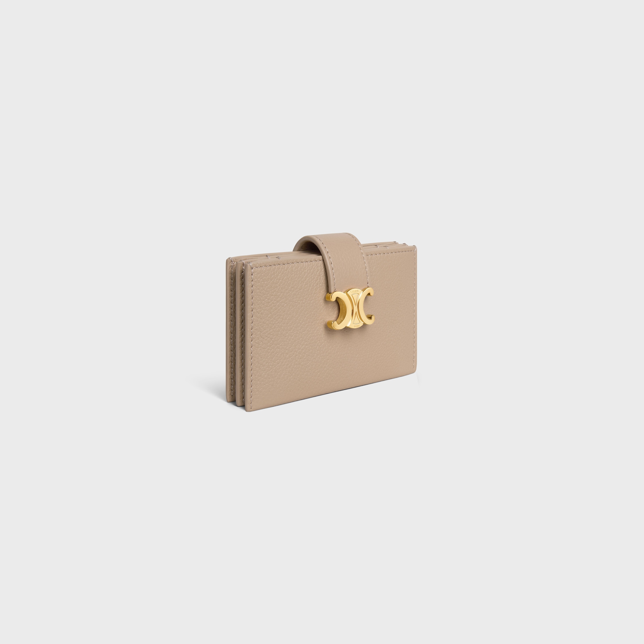 ACCORDEON CARD HOLDER NINO IN SUPPLE GRAINED CALFSKIN - SAFARI