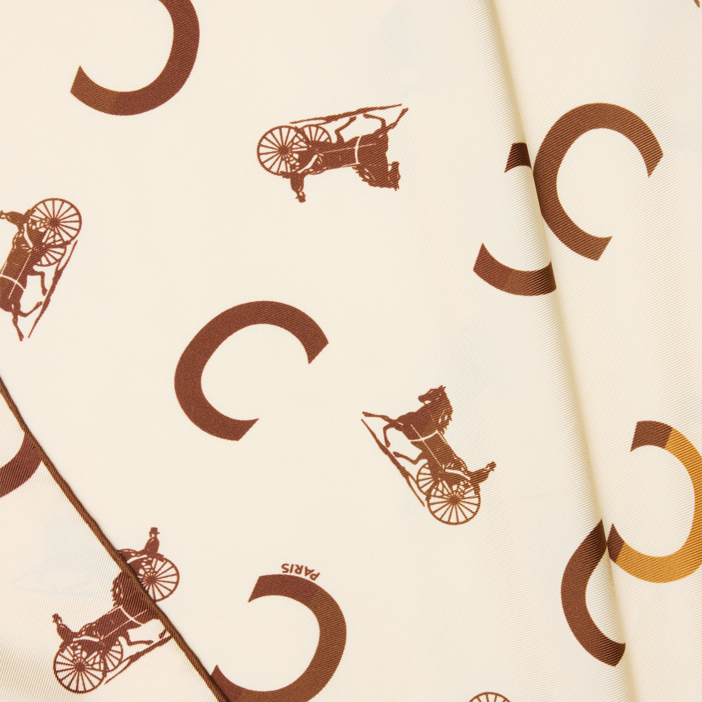 SCATTERED C CALÈCHE BANDANA 55 - CREAM/TAN | CELINE
