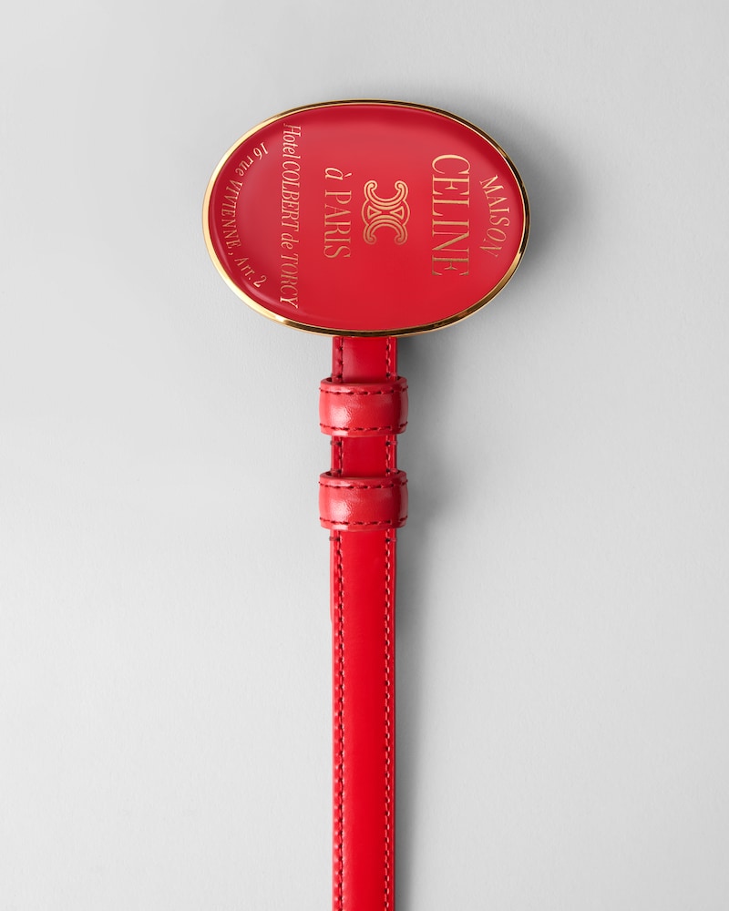 MINI MAISON CELINE BELT 13MM IN TAURILLON LEATHER WITH VARNISHED BUCKLE - ULTRA RED -  - 1 | CELINE