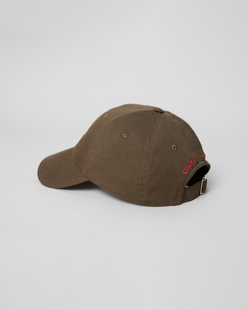 triomphe richelieu cap IN light cotton twill - BROWN -  - 1 | CELINE