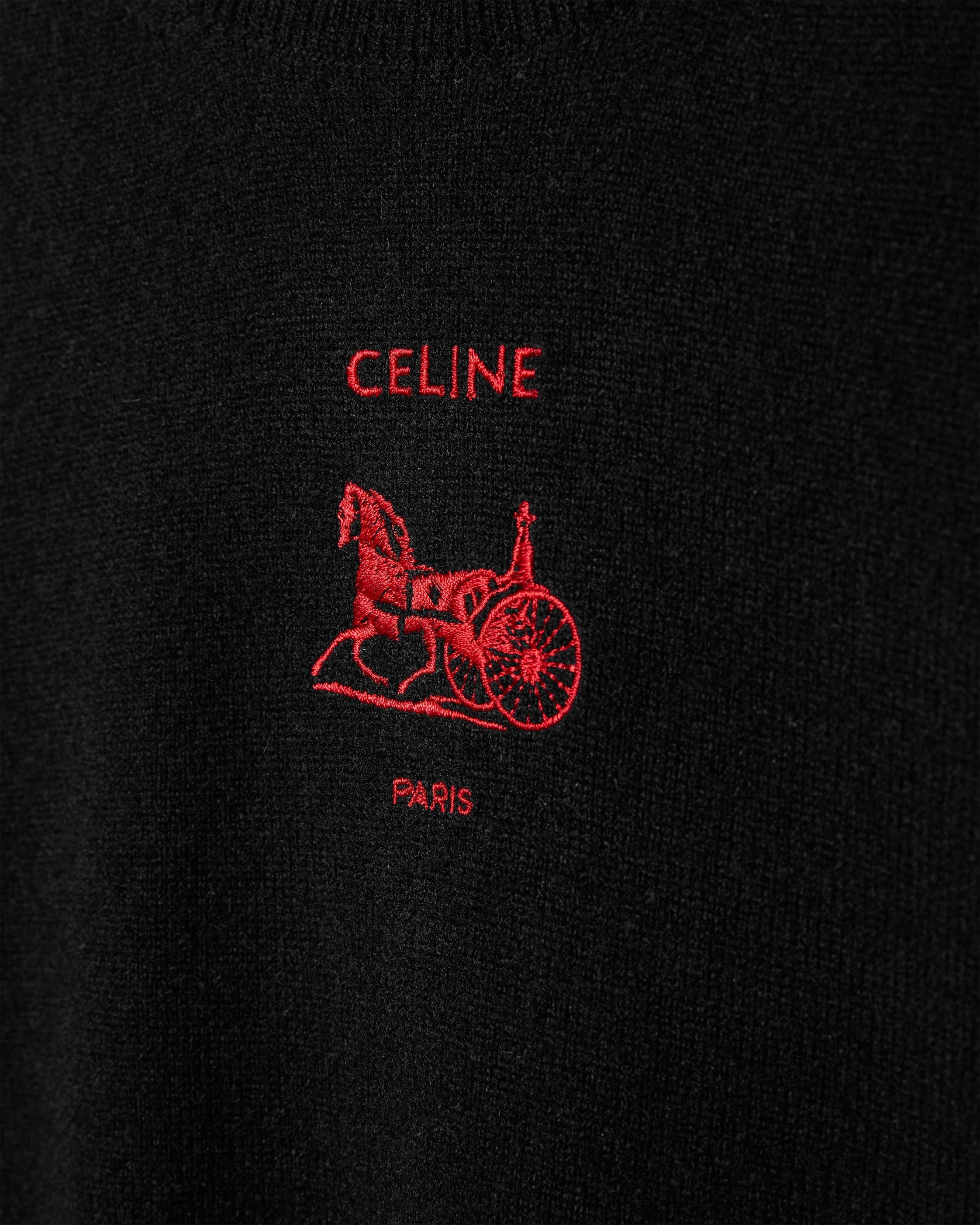 タートルネックセーター / カシミア - ブラック / レッド | CELINE