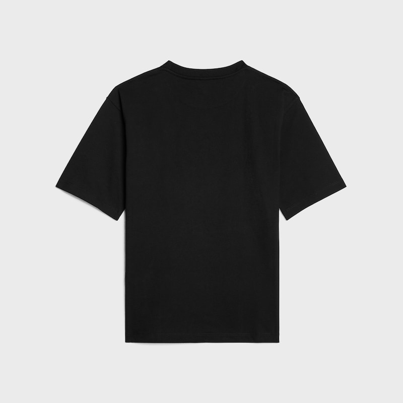 loose t-shirt IN cotton jersey - BLACK / WHITE -  - 1 | CELINE