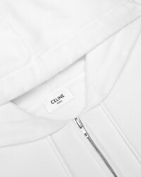 zipped hoodie IN cotton fleece - OPTIC WHITE / BLEU KLEIN -  - 2 | CELINE