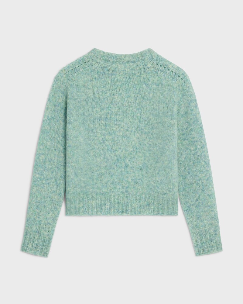 crewneck sweater IN SHETLAND WOOL - ICE MINT -  - 1 | CELINE
