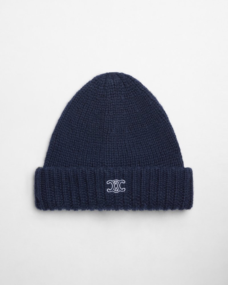 KNIT TRAVEL BEANIE - NAVY -  - 1 | CELINE