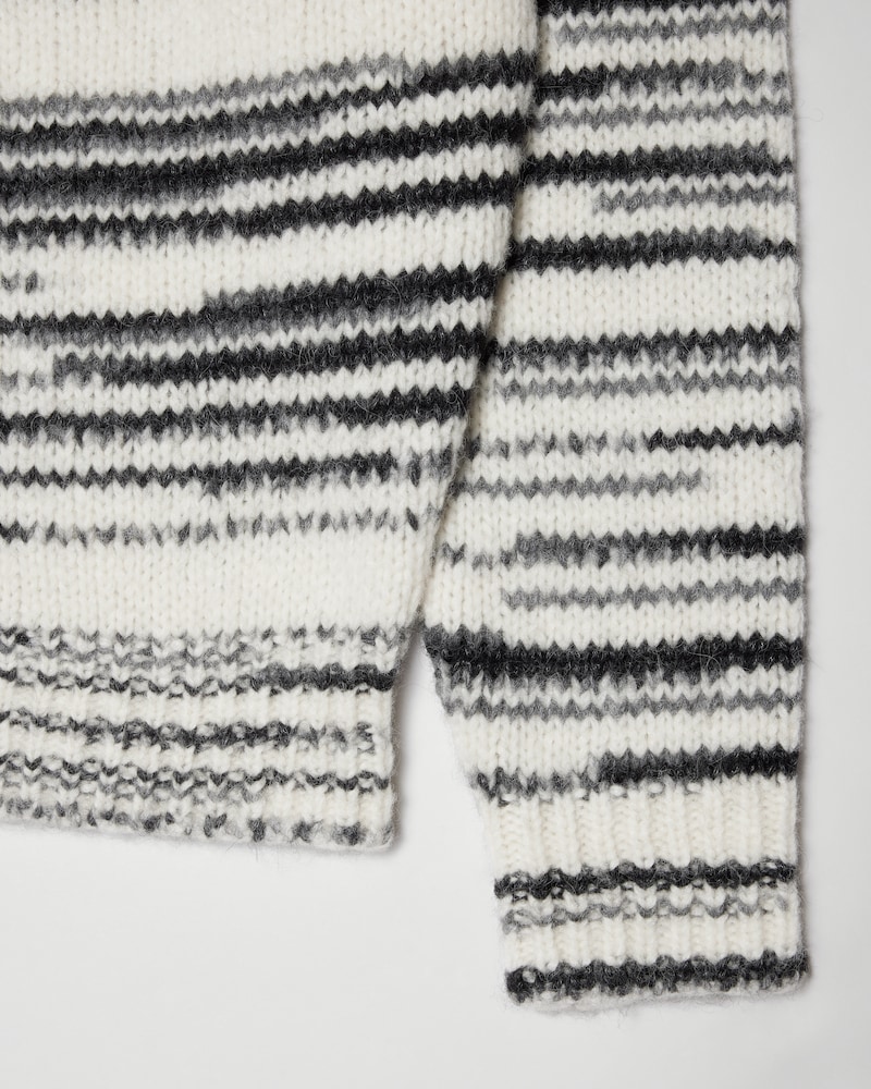 crewneck sweater IN BRUSHED ALPACA MOHAIR - WHITE/GREY -  - 1 | CELINE
