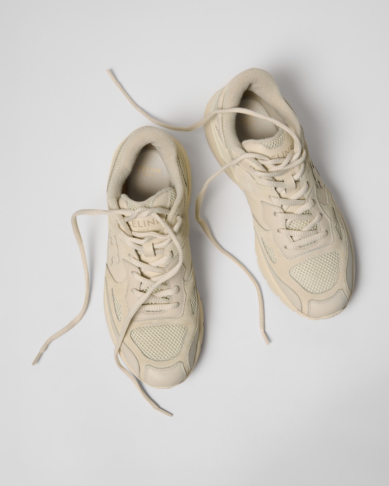 RUNNER SNEAKER IN CALFSKIN, SUEDE CALFSKIN AND MESH - ECRU -  - 1 | CELINE