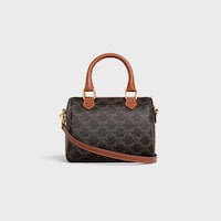 SMALL BOSTON IN Triomphe Canvas and calfskin - TAN - CROSS-BODY BAGS - 2 | CELINE