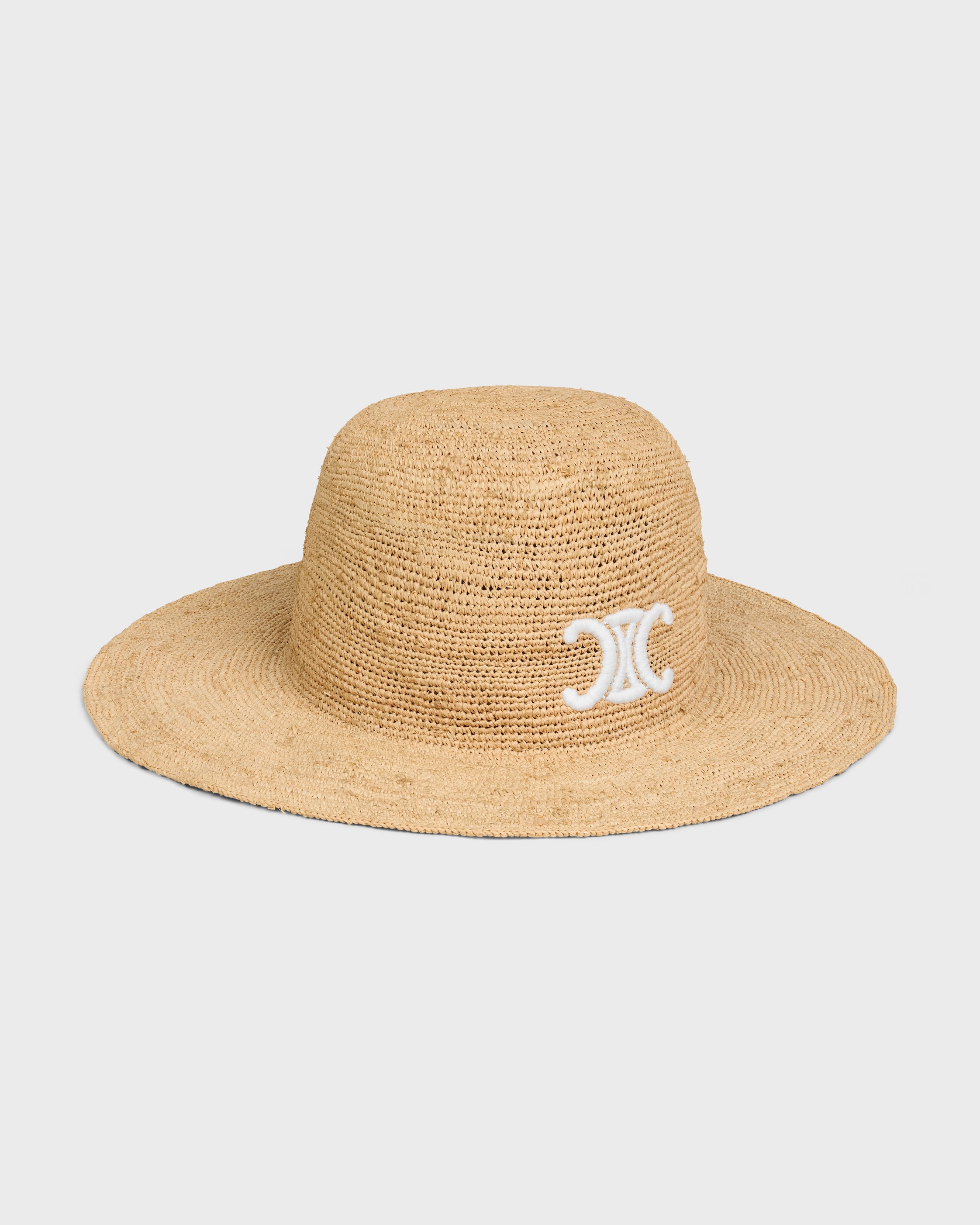 TRIOMPHE HAT IN RAFFIA - NATURAL / WHITE | CELINE