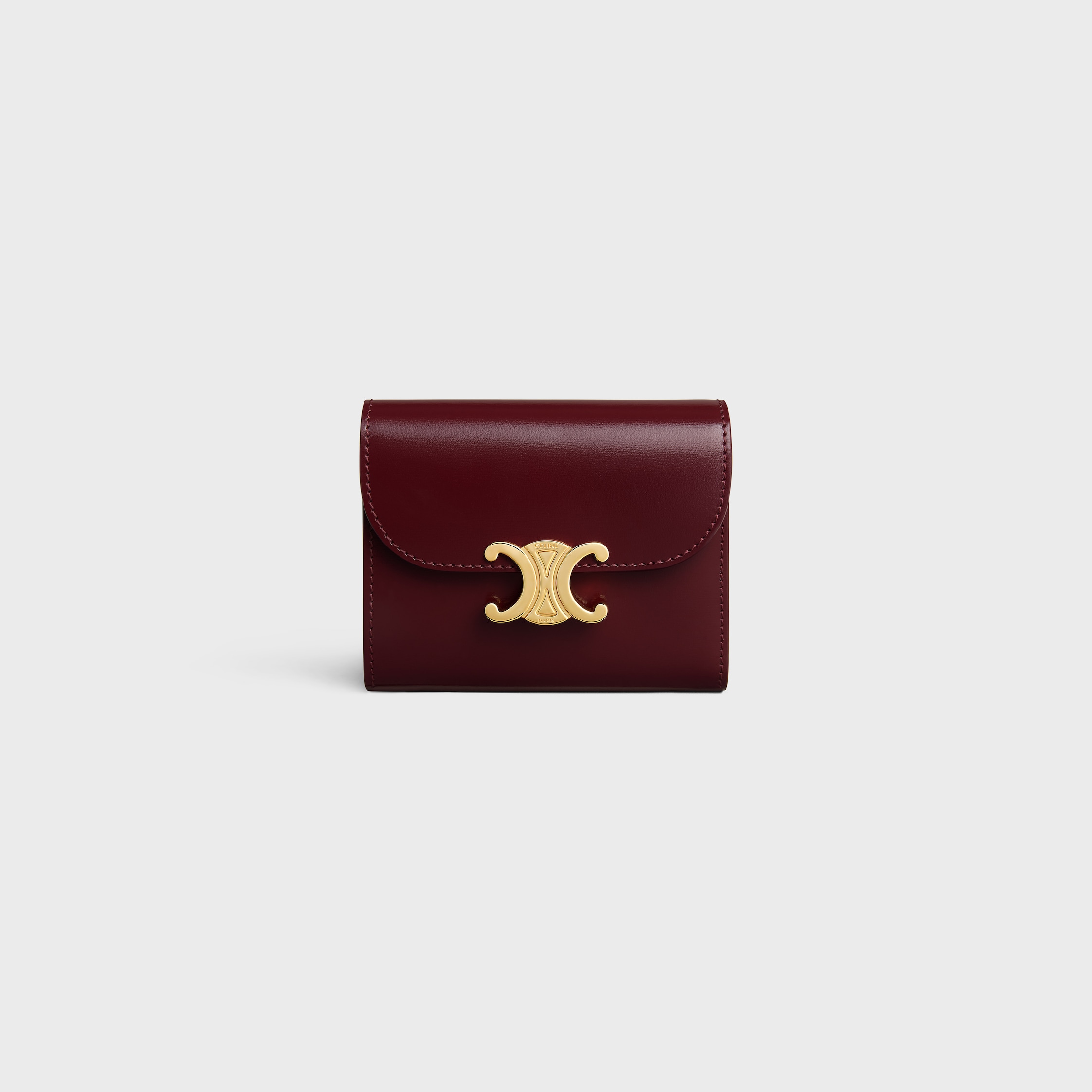 CELINE Small Flap Wallet TRIOMPHE IN Shiny calfskin
