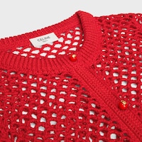 CÁRDIGAN DE GANCHILLO DE ALGODÓN - ROJO INTENSO -  - 2 | CELINE