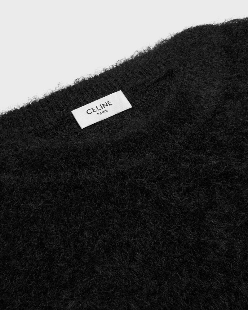 crewneck sweater IN brushed mohair - BLACK -  - 1 | CELINE