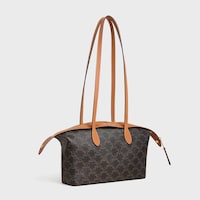 SMALL DUFFLE BAG IN TRIOMPHE CANVAS AND NATURAL CALFSKIN - MIEL - TRIOMPHE CANVAS - 2 | CELINE