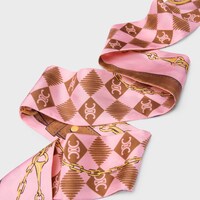lavalliere IN silk twill - BROWN/PINK/GOLD -  - 2 | CELINE