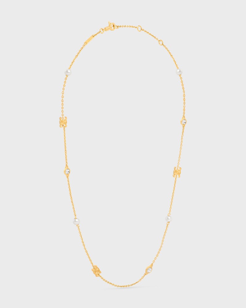 Collier Les Perles Celine en Strass, Perles de Résine et Laiton Doré - OR/IVOIRE -  - 1 | CELINE
