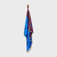 square IN silk twill - BURGUNDY / BLUE -  - 2 | CELINE