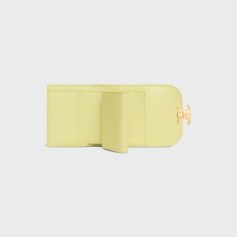 Small Flap Wallet TRIOMPHE IN Shiny calfskin - CITRUS - WALLETS - 1 | CELINE