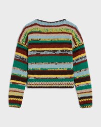 JERSEY CON CUELLO REDONDO DE ALPACA MOULINÉ Y LANA - VERDE/MULTICOLOR -  - 2 | CELINE