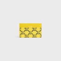 TARJETERO DE LONA TRIOMPHE Y PIEL DE BECERRO - ULTRAMARILLO - TARJETEROS - 1 | CELINE