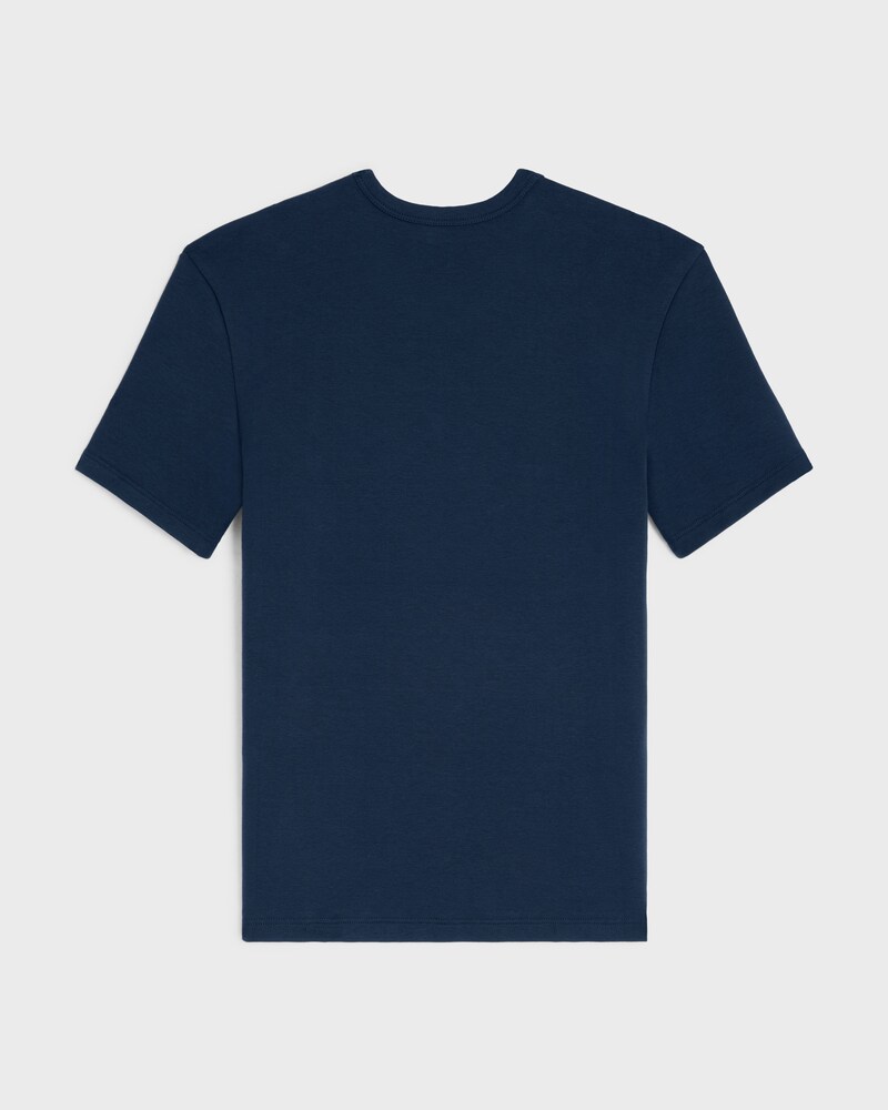triomphe t-shirt IN RIBBED COTTON JERSEY - NAVY/OFF WHITE -  - 1 | CELINE
