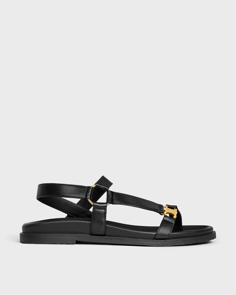 MAUD SANDAL WITH TRIOMPHE IN CALFSKIN - BLACK -  - 1 | CELINE