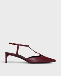CELINE KITTEN ESCARPIN T-BAR EN CUIR D'AGNEAU - OXBLOOD -  - 1 | CELINE