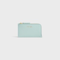 PORTE-CARTES LONG ZIPPé VEAU SOUPLE GRAINé - BLEU POUDRE / IVOIRE - NOUVEAUTÉS - 1 | CELINE