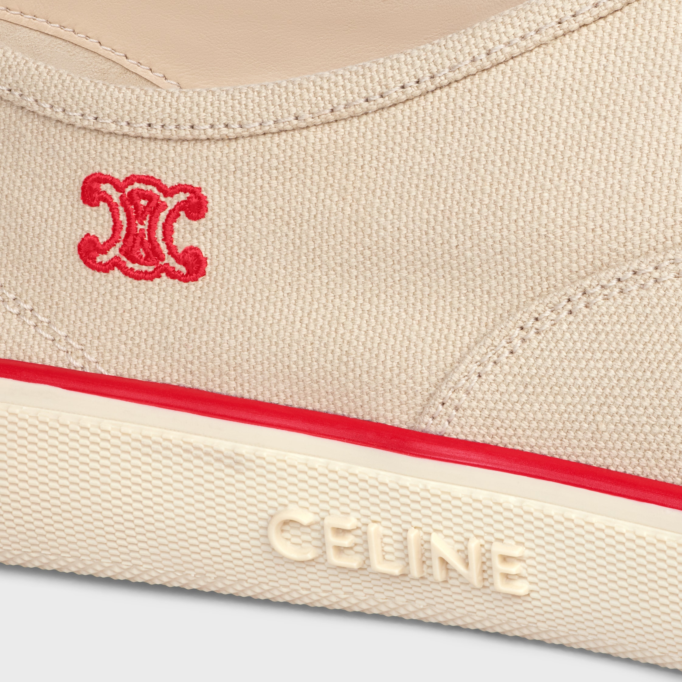 ALAN SNEAKER IN CANVAS AND SUEDE CALFSKIN - BEIGE | CELINE