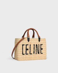 CELINE PARIS PANIER  IN RAFFIA AND CALFSKIN - NATURAL / TAN - CROSS-BODY BAGS - 2 | CELINE