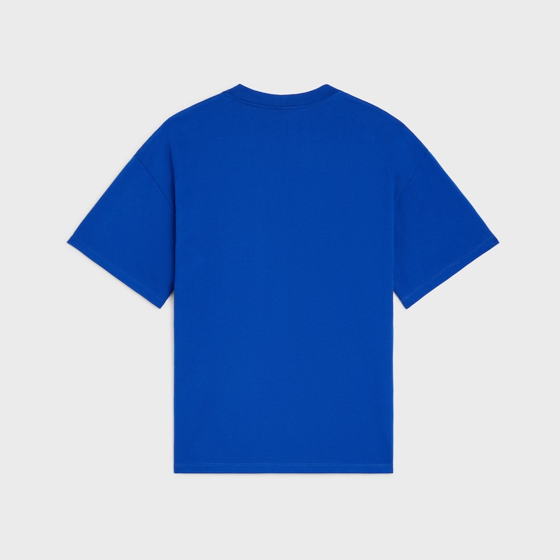 camiseta de punto de algodón - AZUL REAL / BLANCO CRUDO -  - 1 | CELINE