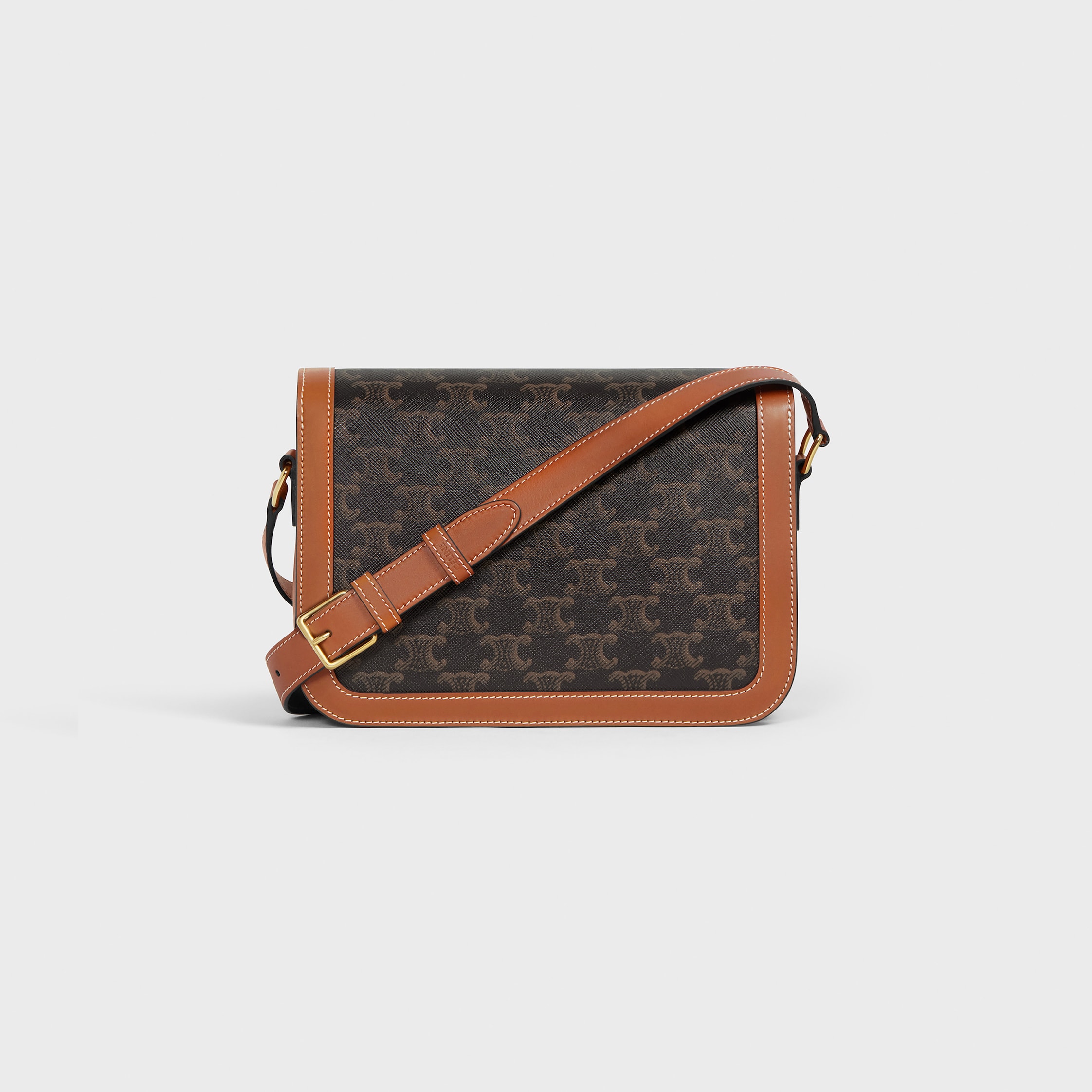 CLASSIQUE TRIOMPHE BAG IN Triomphe Canvas and Calfskin - TAN | CELINE