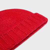 triomphe beanie IN cashmere and silk - BRIGHT RED -  - 2 | CELINE