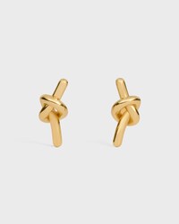 KNOT STUDS IN BRASS WITH GOLD FINISH - GOLD - EARRINGS - 1 | CELINE