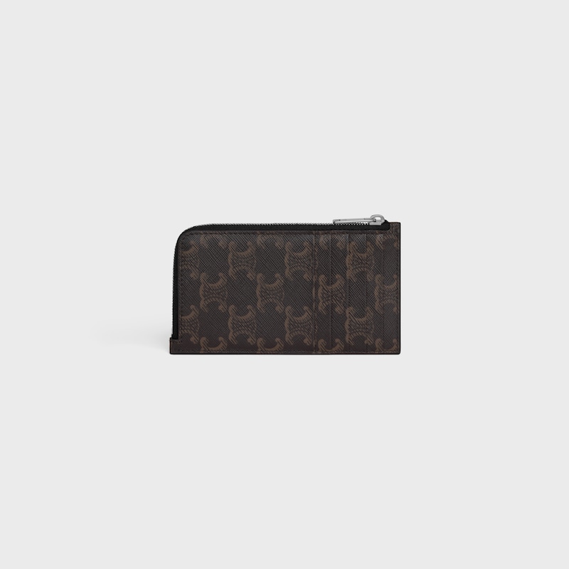 Long porte-cartes zipp&eacute;  En toile triomphe - NOIR - PORTE-MONNAIE - 1 | CELINE