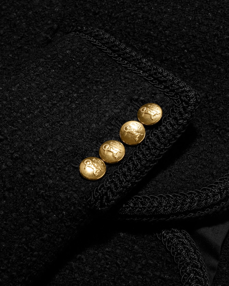 chasseur jacket in boucl&eacute; tweed - BLACK -  - 1 | CELINE