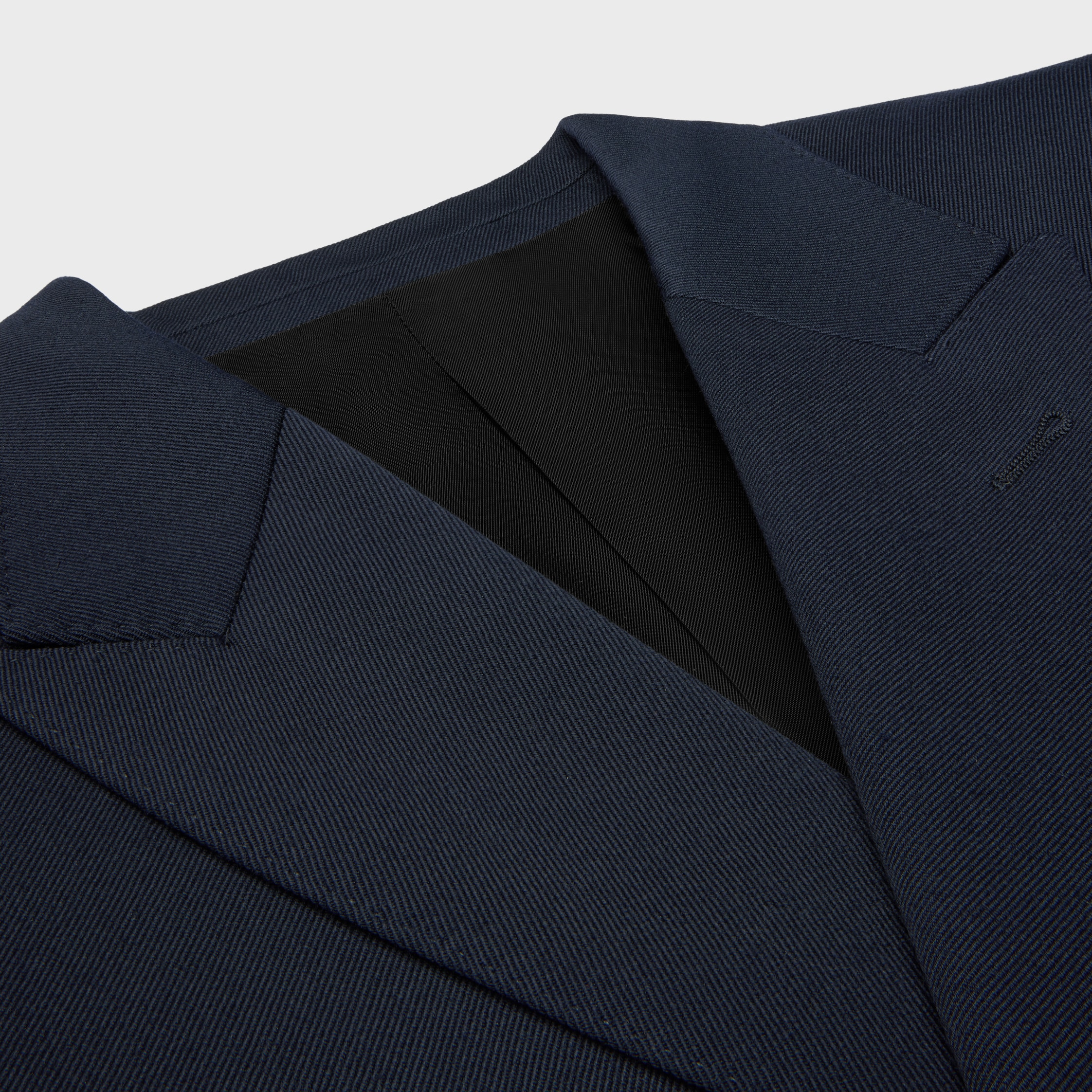 CLASSIC JACKET IN DIAGONAL WOOL - NAVY | CELINE