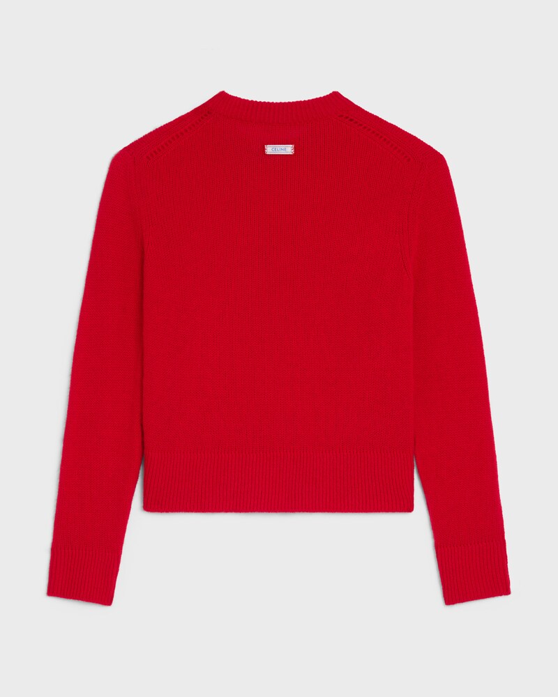 pull col rond cachemire - RED -  - 1 | CELINE